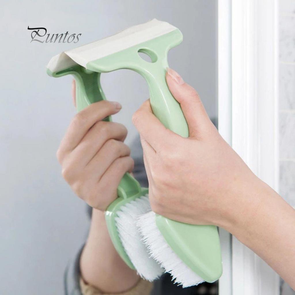 Double Head Glass Cleaning Brush Kitchen Bathroom Tiles Triangle Head Scraper