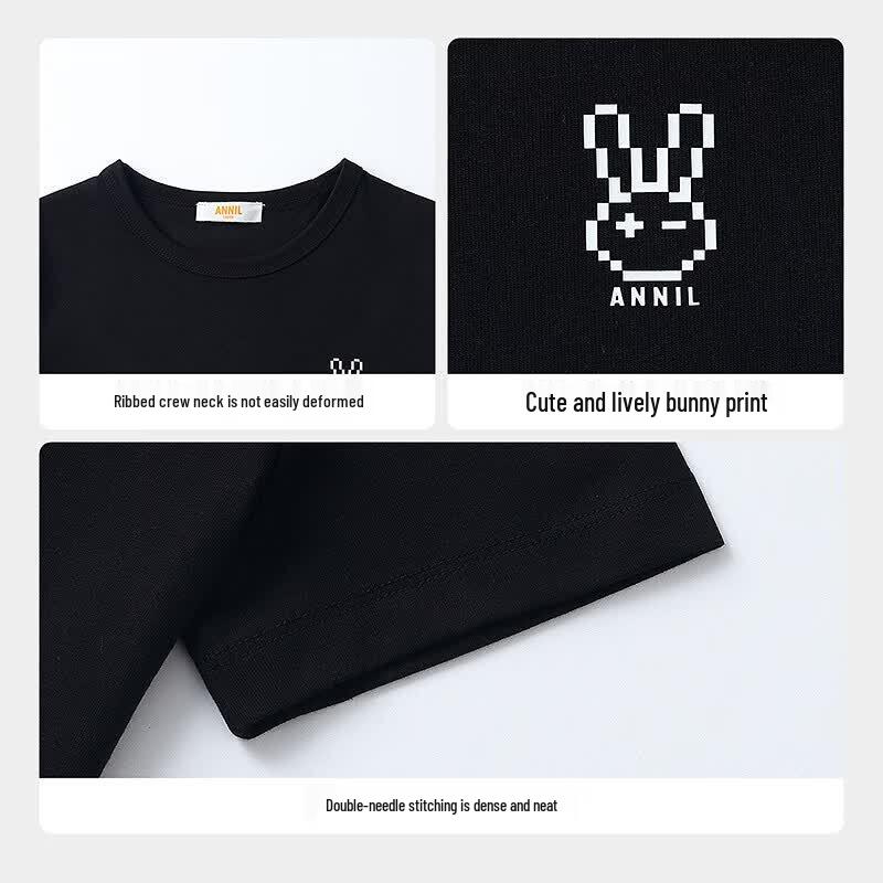 Annil Kinder Rundhals Kurzarm Strick-T-Shirt