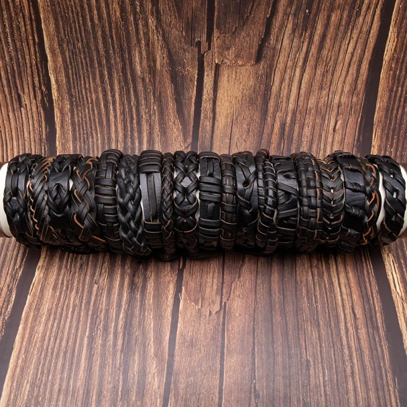 Vintage Multilayer PU Leather Bracelet Set for Men, Woven Braided Cuff  Clasp, 3 Colors Fashion Jewelry Gift