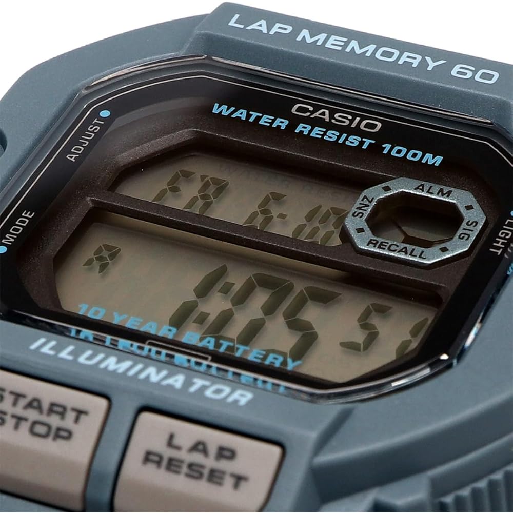 Casio Sports Gear Digital Men's Watch 60 Lap Memory Function Grayish Blue