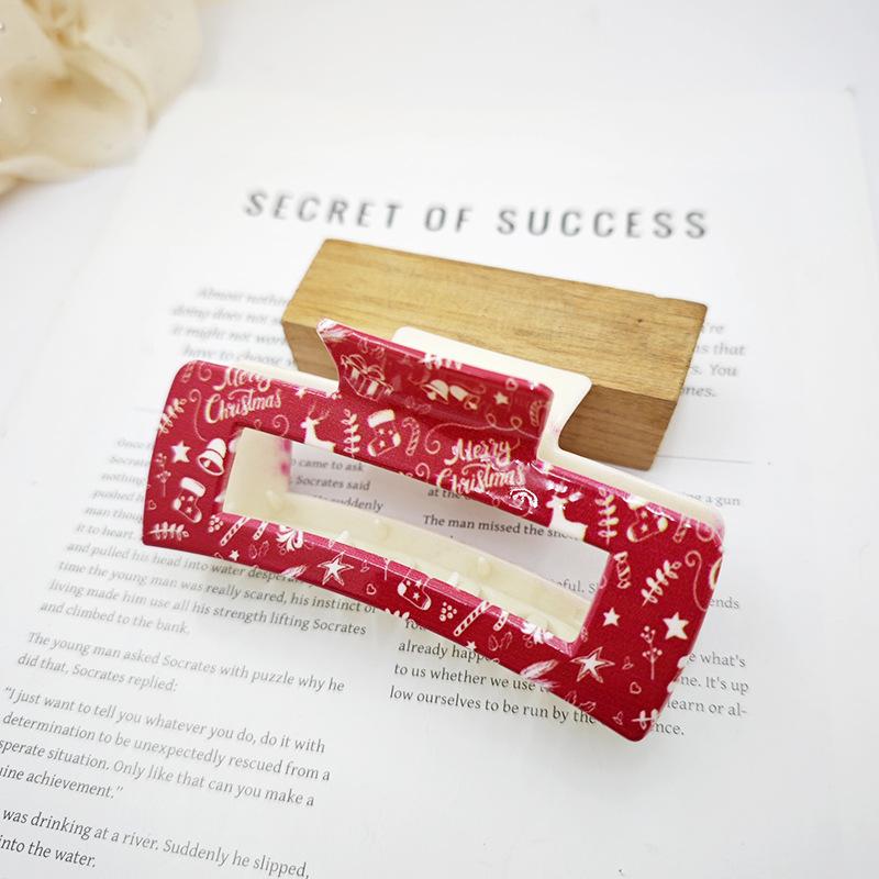 UV Printed Christmas Hair Clips - Stylish Updo Claw Clips for Women's Hair