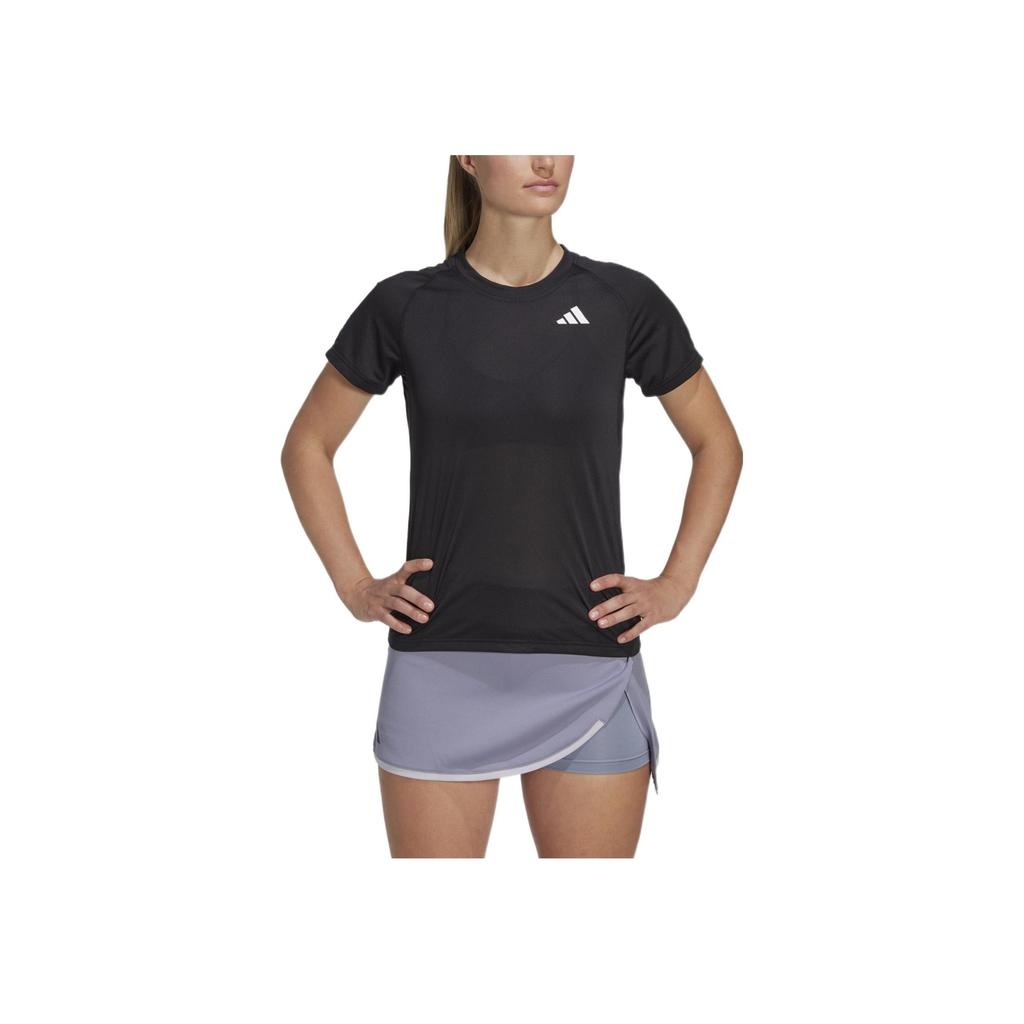 Adidas Club Tennis T-Shirt Logo Comfortable Casual Round Neck Short Sleeve Women Tops Black HS1450