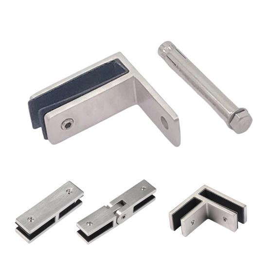 Clemă de sticlă din oțel inoxidabil 304 pentru balustradă neagră, cu garnituri de cauciuc puternice