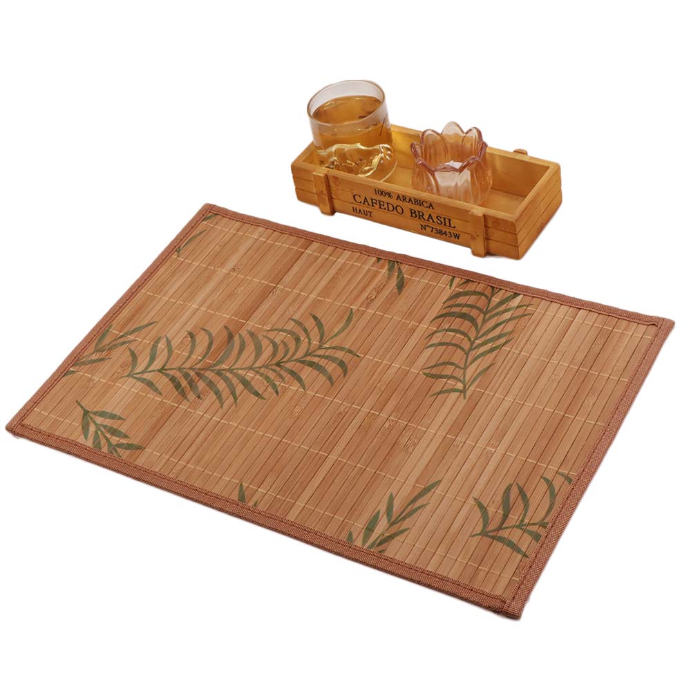 Foldable Bamboo Placemat Vintage Heat Insulation Pad Chinese Style Teacup Mat Table Decoration