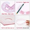 Multifunctional Dressmaking and Grading Ruler Set for Sewing, Tailoring, Curve Cutting, and Proportion Pattern Making