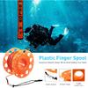 5ft Scuba Diving Surface Marker Buoy (SMB), Safety Sausage with Plastic 98ft Finger Spool Reel and Double Ended Hook Clip + Emergency Whistle for