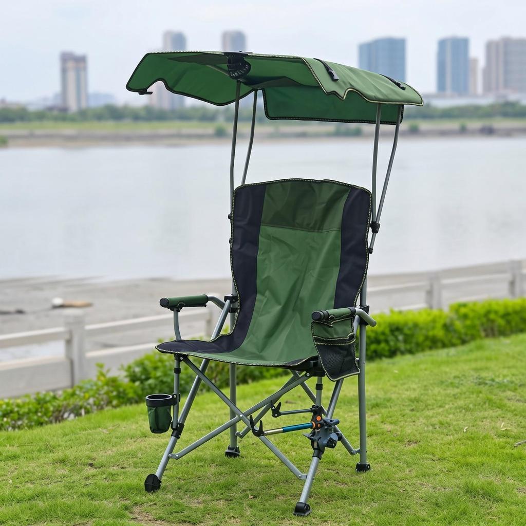 Camping Chair with Canopy Portable Furniture Ergonomic for Beach