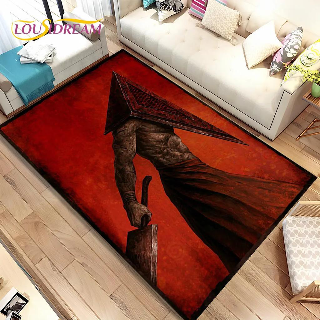 Teppich mit Horrorfilmspielen von Silent Hill, Teppich für Wohnzimmer, Schlafzimmer, Sofa, Fußmatte, Dekoration, rutschfeste Bodenmatte für Kinder