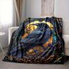 1pc Raven Ornament Blanket Lightweight Blanket Throw Blanket For Sofa, Bed, Travel, Camping, Livingroom, Office, Couch, Chair Yy251010057