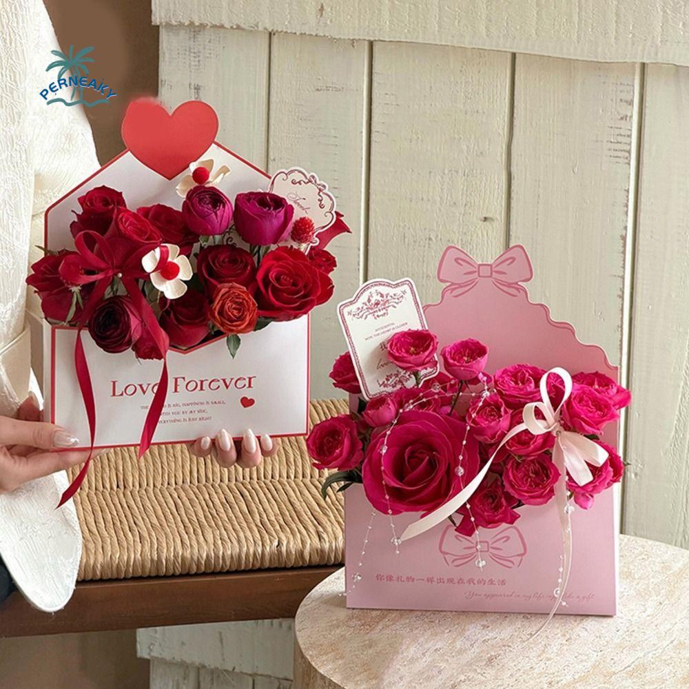 10 Stück Papier Valentinstag Umschlagboxen Faltbar Handgemacht Blume Umschlagbox DIY Floral Umschlag Geschenkbox für den Valentinstag