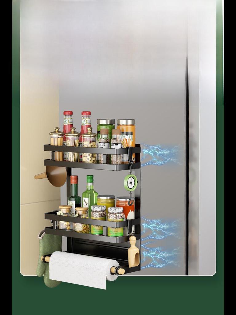 Magnetisches Küchen-Organizer-Regal aus Edelstahl ohne Stanzung