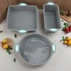 Silicone Baking Set with Non-Stick Heat-Resistant Oven-Safe Cake Molds and Wavy Rectangular Tray- Dishwasher Safe, Even Heat Distribution