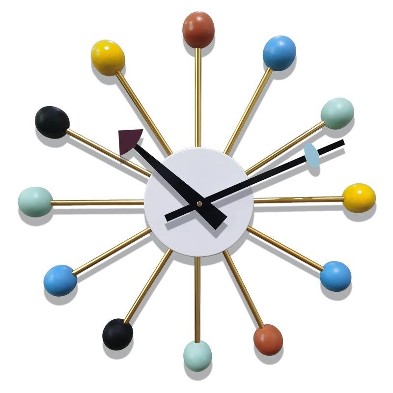 Color Ball Wall Clock Decorative Wall Watch Elegant Modern Large Clocks Nordic Luxury Aesthetic Living Room Watches Home Decor