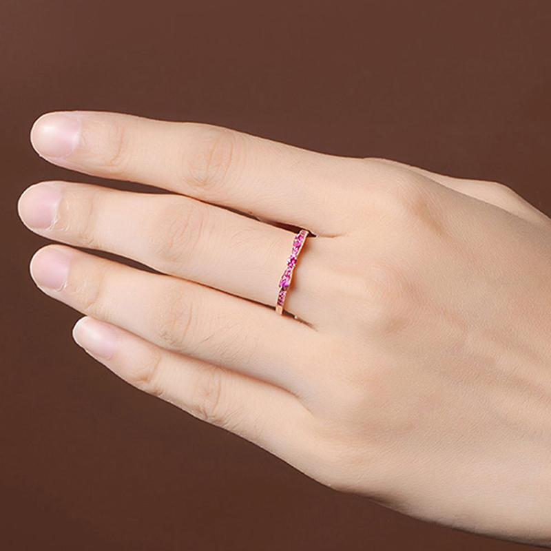 Anelli Autentici in Argento S Fiocco per Donna Raffinato Spinello Impilabile Anello degli Innamorati Matrimonio Compleanno Regalo Fine
