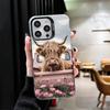 Cute Highland Cow Shockproof Phone Case for iPhone 17 Air 16 16E 15 Pro Max 14 Plus 13 Mini 12 Back Cover Anti Fall Fundas