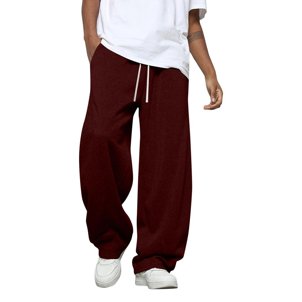 Men's Solid Color Loose Wide Leg Sweatpants Men's Casual Fashion Sweatpants