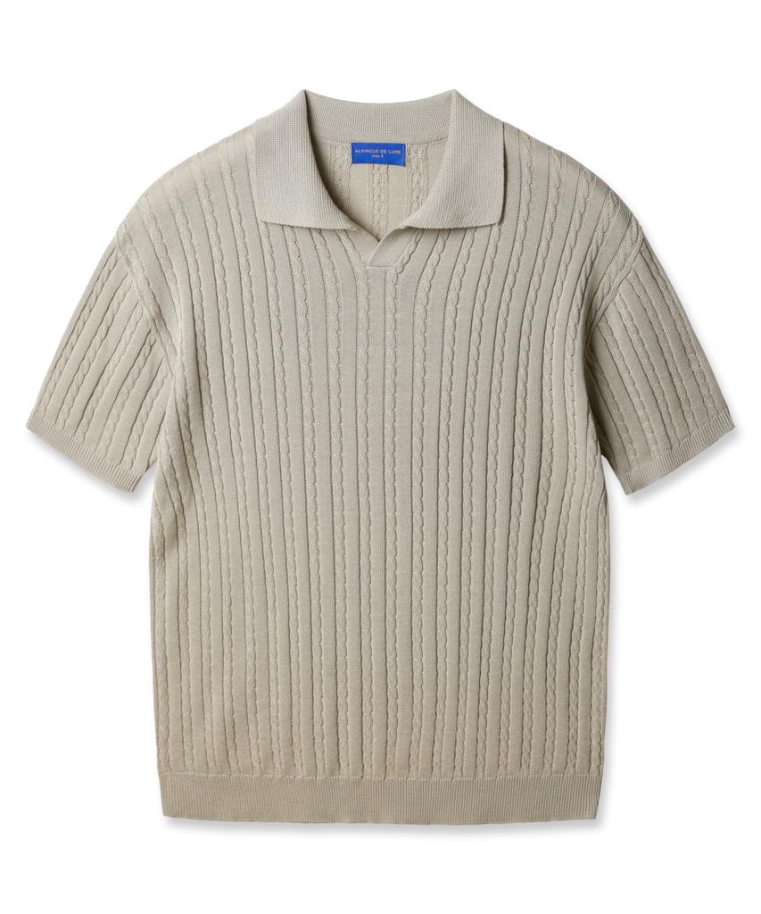 ALVINCLO [Deluxe] Summer Open Collar Cable Knit Dlx1520 (4 Colors)