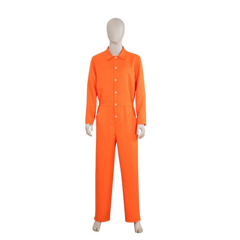 Halloween American Adult Men's and Women's Performance Costume Prisoner's Play Costume Orange Prisoner's Uniform C Uniform Factory