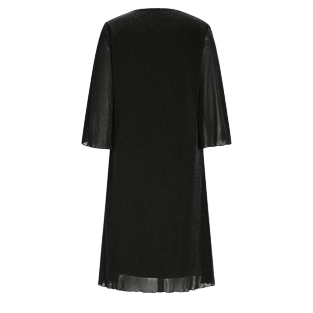 Ladies' Color V,neck Five Quarter Sleeve Party Elegant Hot Stamping Dress