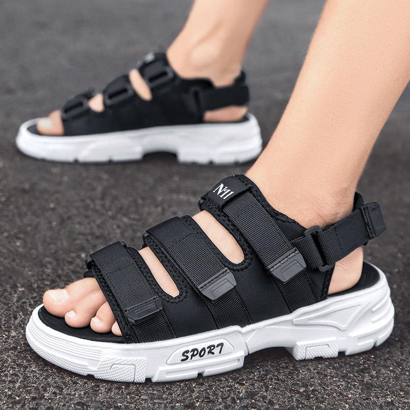 Beach shoes men's summer wear casual sports work driving wading summer heightening platform Roman sandals