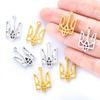 100 Pcs/set Diy Accessories Retro Alloy Ukraine National Emblem Pendants Ukrainian Flag Trident Charm Patriotic Gift
