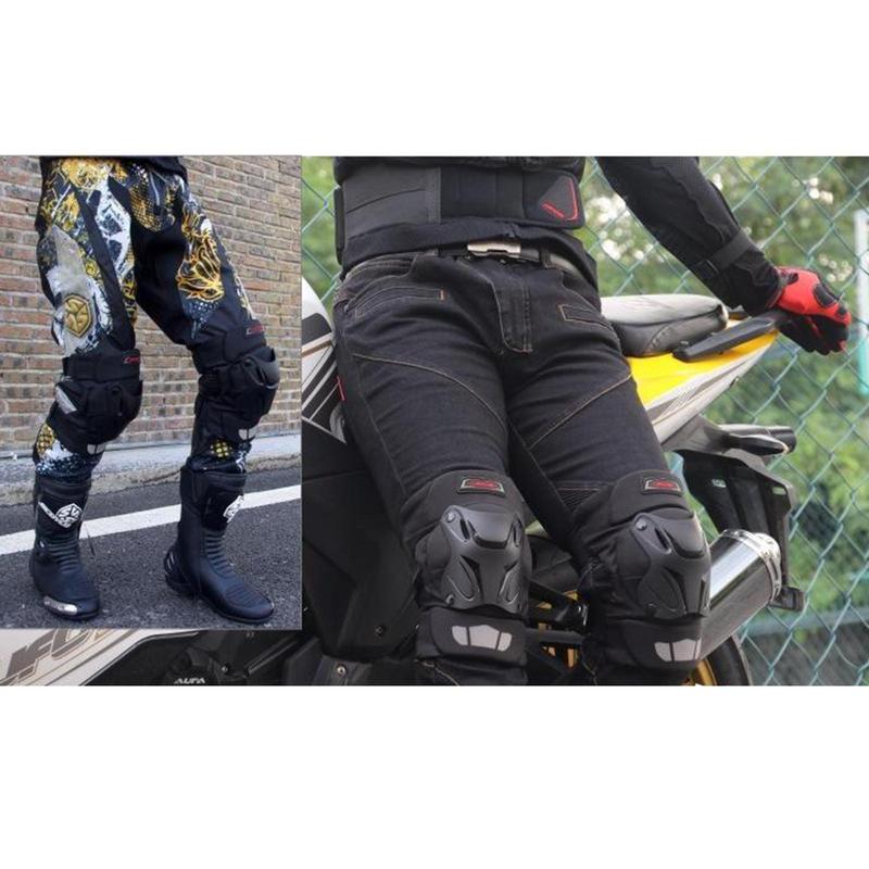 2 Pieces Adjustable Motorcycle Knee Pads Guards Racing Protection for