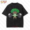 Powerlifting Broccoli Keto Cute Lifter Vegans Vintage Oversized T-Shirt Tee H21Y