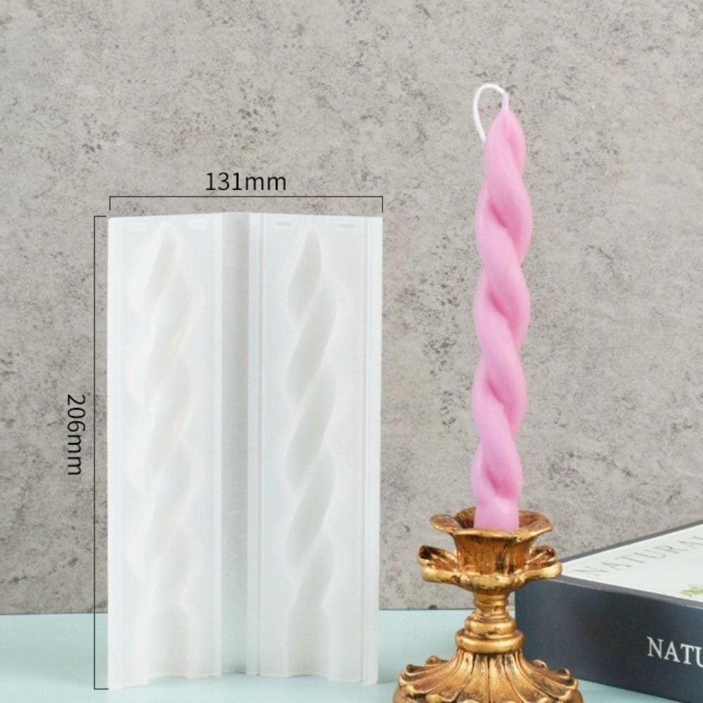 New Silicone Candle Making Mold Non-Stick Geometric Spiral Candle Mould Easily Demold Wax Rod Mold Non-Stick
