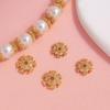 18K Gold-Filled Flower Cap Snowflake Crystal Pearl Spacer Bead Bracelet DIY Kit