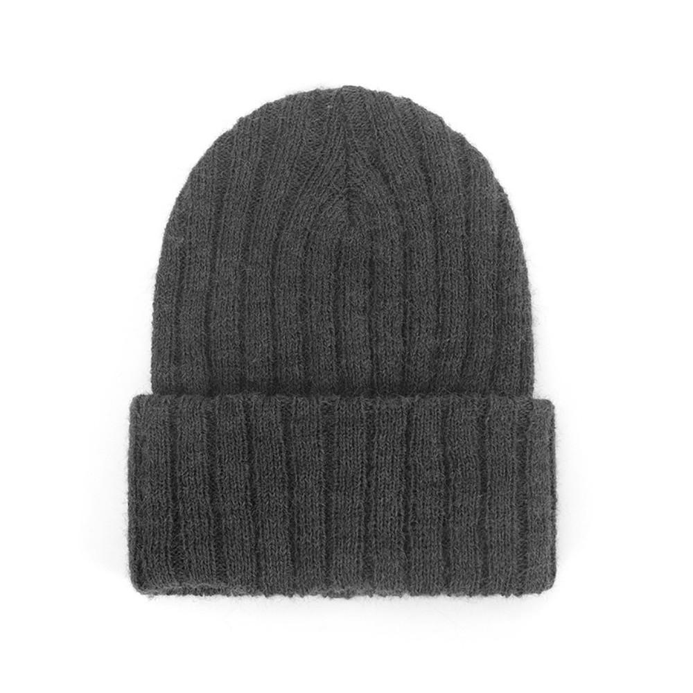 Solid Color Kids Knitted Beanie Hat Cat Ear Embroidered Bonnet Fashion Winter Cap For Children