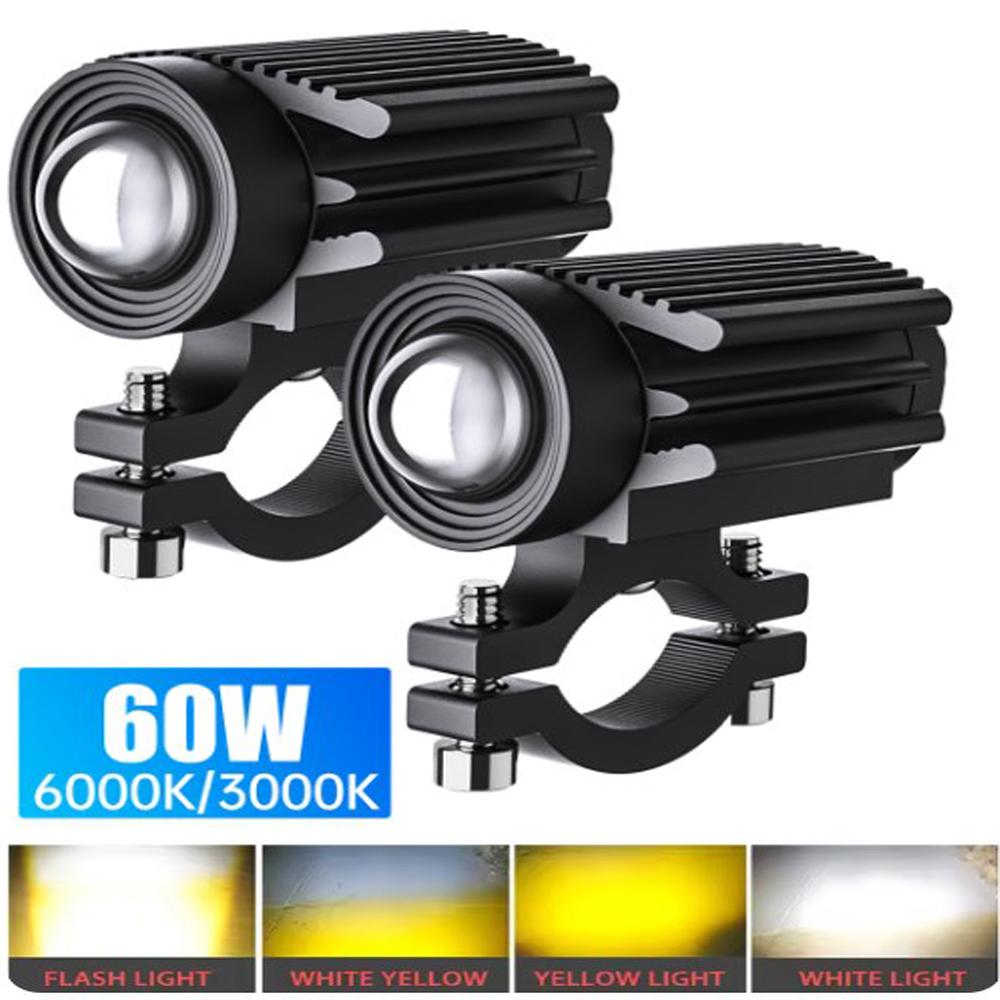 

2 шт. 12 В 24 В мотоциклетный фонарь для внедорожного мотоцикла, передний вспомогательный 6000 лм для Honda Yamaha Suzuki Hero Italika Jawa