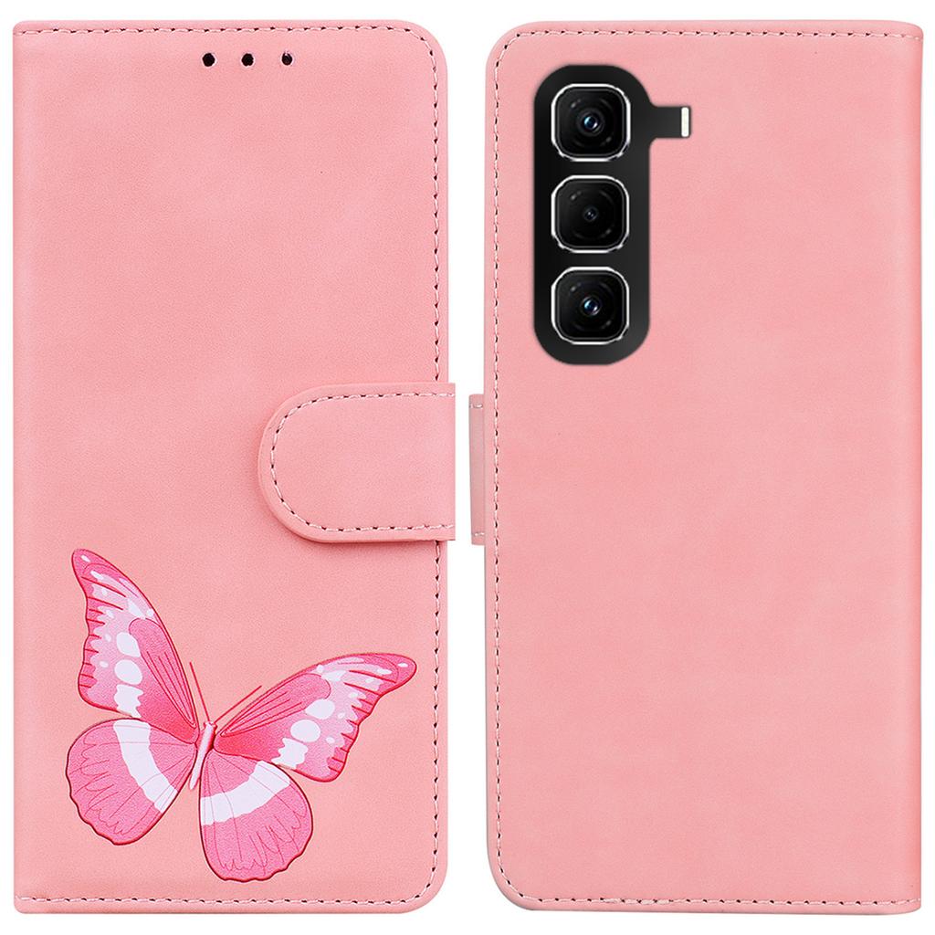 For Infinix Hot 50 Pro 4G Stand Case PU Leather Phone Cover Butterfly Printed