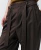 NOIRER Belted Two-Tuck Wide Slacks (Brown Stripe)