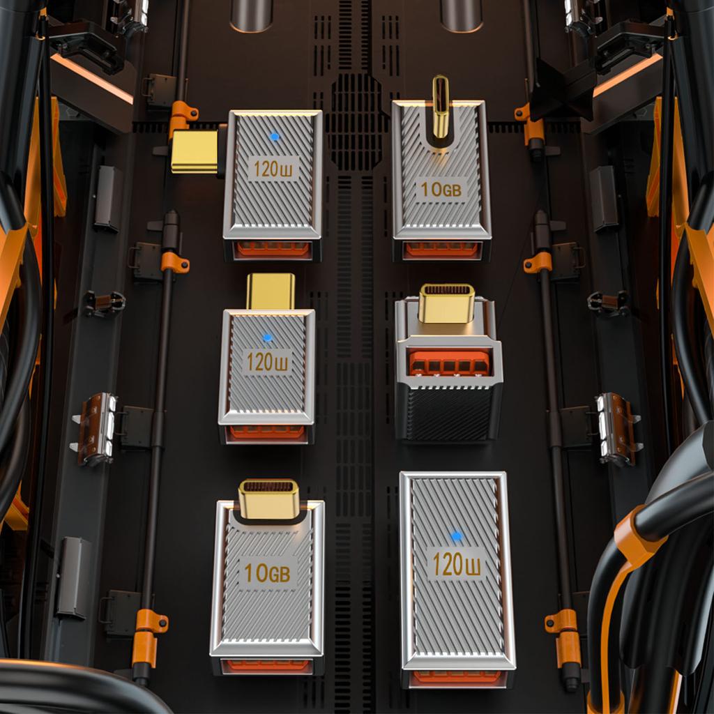 USB to USB C Adapter Type C Male to USB 3.0 Female Converter USB Female Charging Adapter 10Gbps 120W 6A for Laptop Phone