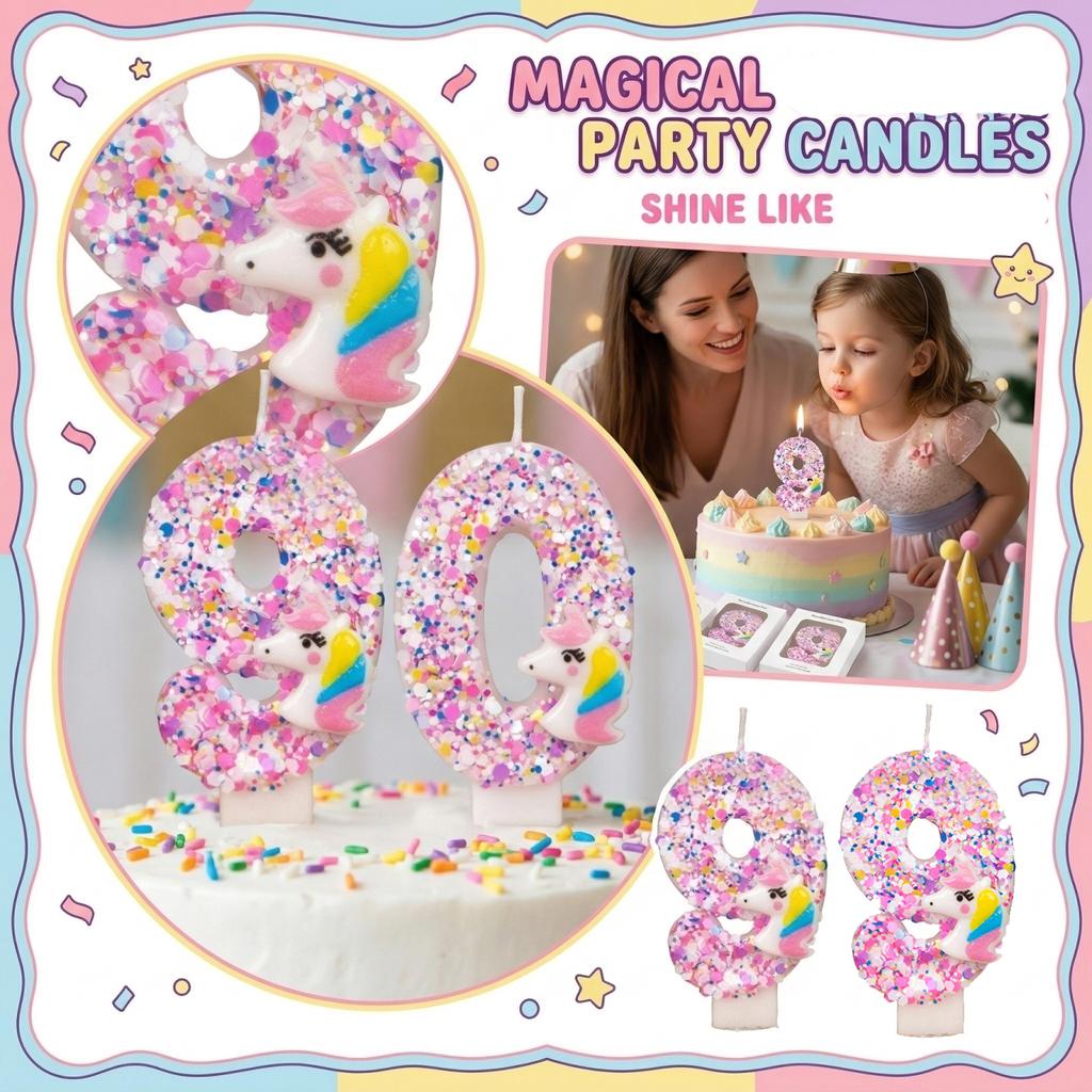 Fashion Cartoon Creative Birthday Candles Party Digital Candles