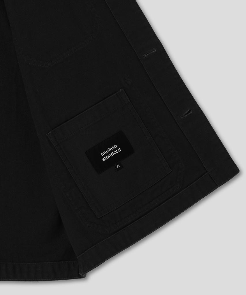 Musinsa Standard Back Satin Short Chore Jacket [Black]