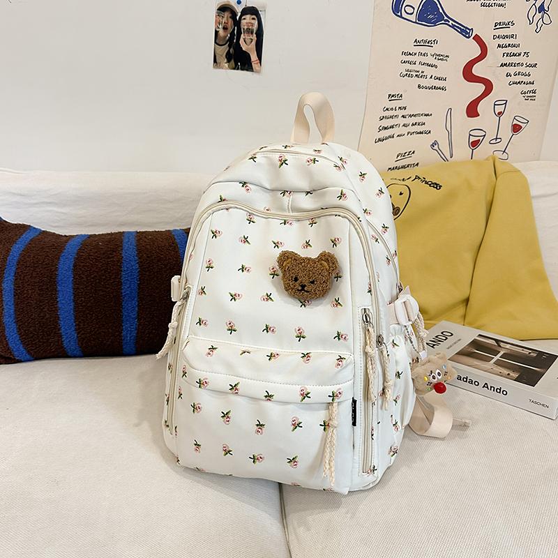 Printed School Bag Women's College Style Backpack Travel Backpack