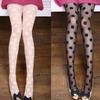 Women Vintage Polka Dot Lace Pantyhose Sexy Black Tight Ultra Thin Mesh Stockings