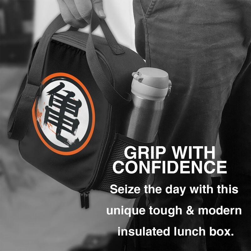 DBZ Kanji Print Insulated Lunch Bag Portable Reusable Thermal Cooler Bento Tote Bag for Adults Boys Girls Work School Picnic