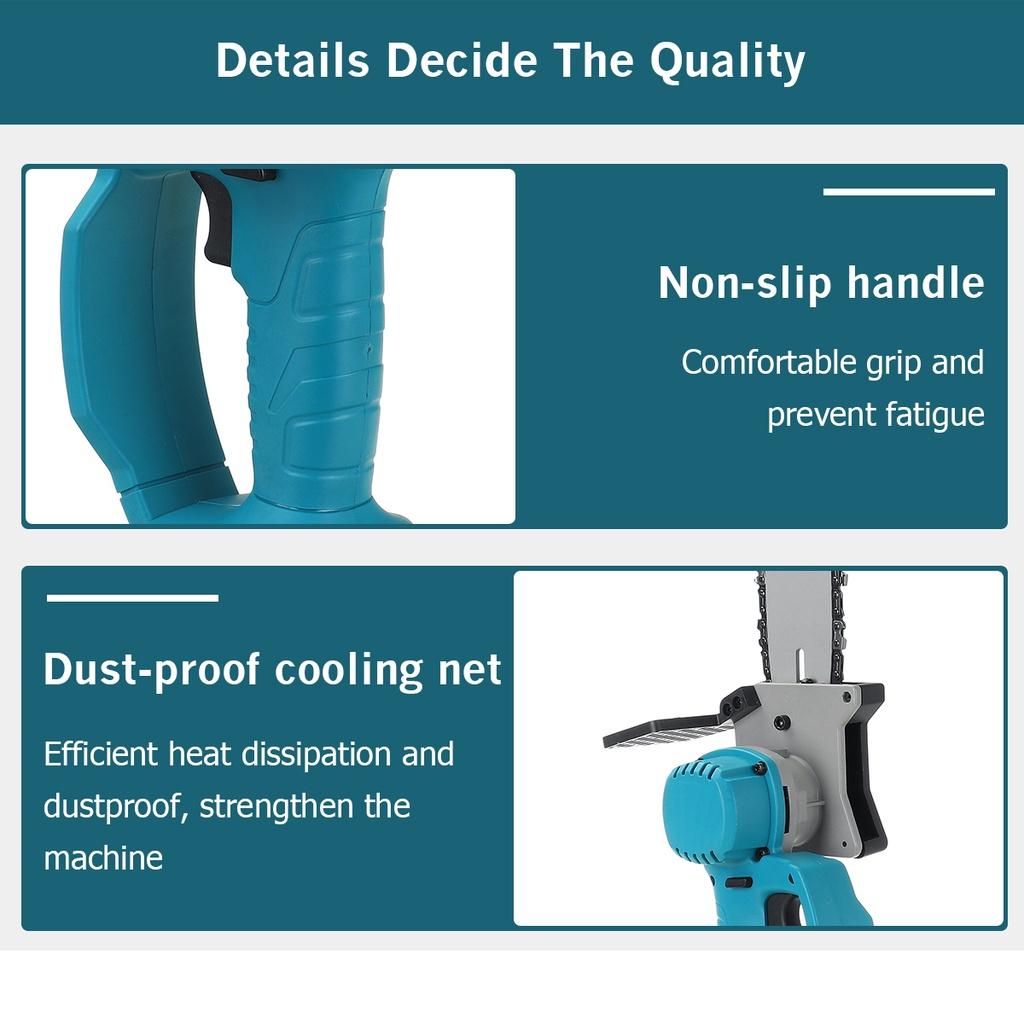 3000W 8/10 Inches Cordless Electric Saw Chainsaw With 2PC Li-ion Battery Brushless Motor Rechargeable Woodworking Tool 388VF