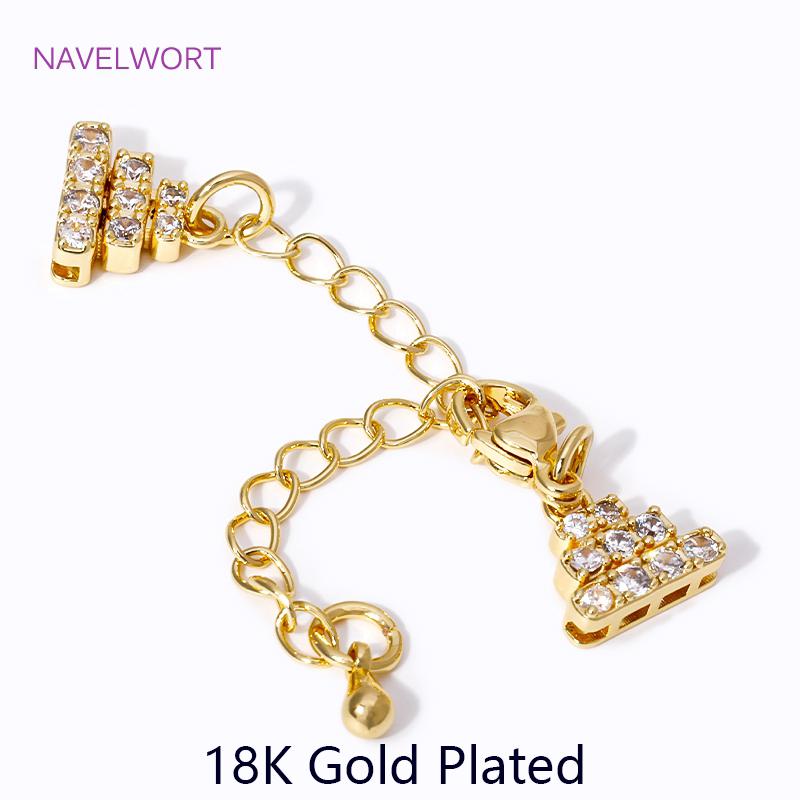 

1/2Pcs/Lot 68mm 18K Gold Plated Brass Extension Chain Tail Chain Lobster Clasps Connector For DIY Jewelry Making Accessories 1 piece