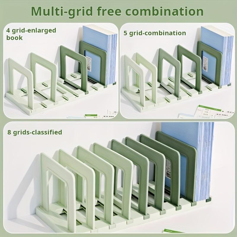 Kostenloses Upgrade: Gitter-Schreibtischständer - 8 Fächer, abnehmbarer Schreibtisch-Organizer, Farbverlauf Grün & PP-Material, Notizbücher & Bürobedarf
