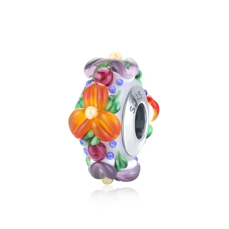 WOSTU Daisy Flower Series Charms 925 Silver Spacer Beads Dangle Charms Fit Bracelets DIY Jewelry