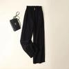 Pantalon large taille haute pour femme, pantalon décontracté fin pour printemps et été