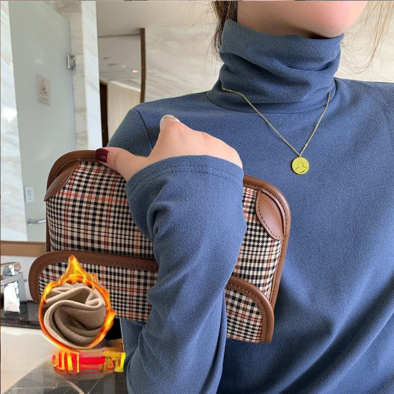 

Women s Double-Sided German Fleece High-Neck Base Layer Top Slim Fit Inner Wear Thickened Warm Long-Sleeved T-Shirt for Autumn and Winter 3XL