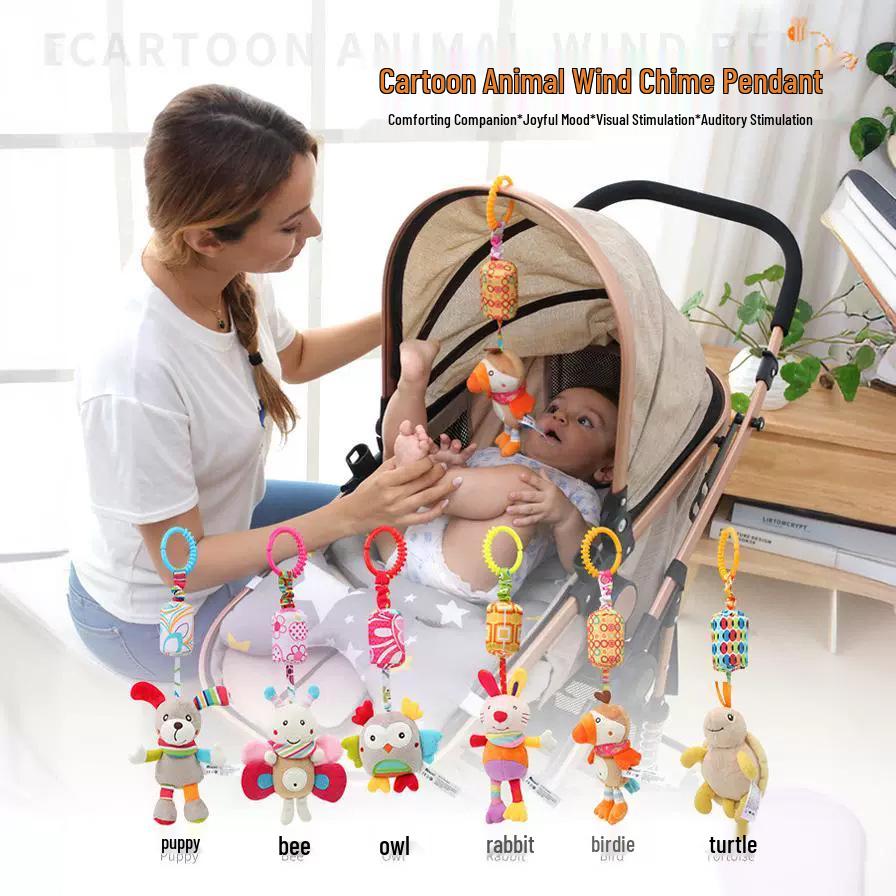 BBSKY Baby Animal Plush Wind Chime Ornament - Car & Bed Hanging Toy