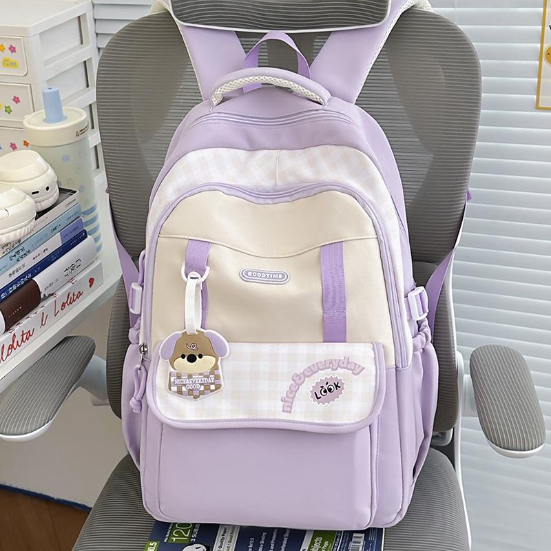 Schoolbag New School Bag Women's Large Capacity Lightweight Burden Reduction Ridge Protection Versatile Middle School Student Backpack Girls Campus