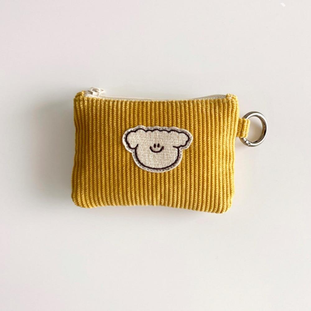 

Multipurpose Fashion Corduroy Coin Purse Mini Makeup Travel Fashion Waffle Zippered Bag Beg Dompet Syiling Kunci жовтий