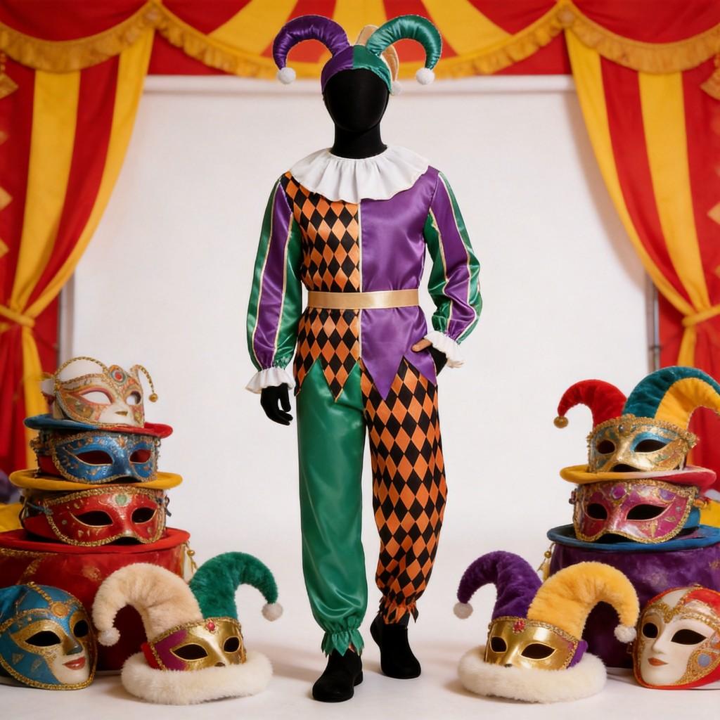 Clown Costume For Kids And Adults With Polyester Fabric For Cosplay And Halloween Events