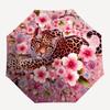 1pc Leopard Blossom Automatic Folding Umbrella - 8-Rib Automatic Open/Close, Large Canopy Birthday Festival Gift yy251217141
